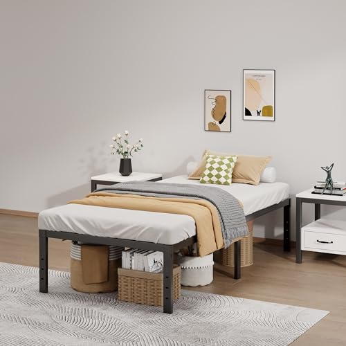Image of LUMUNANCE Metal Bed Frame Twin XL Size - 16 Inch Heavy-Duty Platform Bed Frame No Box Spring Needed, Easy Assembly, Noise-Free, Sturdy Mattress Foundation, Underbed Storage Space