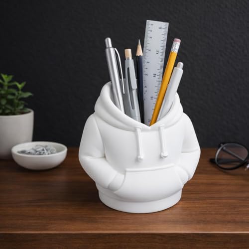 Image of Deskart Stylish 3D Printed Hoodie Shape Pen Holder | Unique Plastic Desk Organizer Stand Made with PLA Material for Office Desk and Study Table for Kids Gifting
