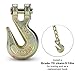 G70 5/16 Chain Hook Heavy Duty Clevis Grab Hook for 5/16 Inch Grade 70 Chain - for Trailer Truck Transport Yellow Chromate Finish (4Pack)
