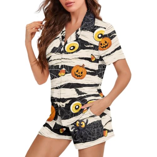 Image of Women's Short Sleeve Sleepwear Pajamas Nightwear with Pockets