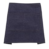 SUPVOX Delantal de Cintura Vaquero Azul con Bolsillos Grandes, Delantal Corto de Media Longitud para Camareras y Cocineros, Resistente a Manchas, Ajuste Ergonómico para Restaurante
