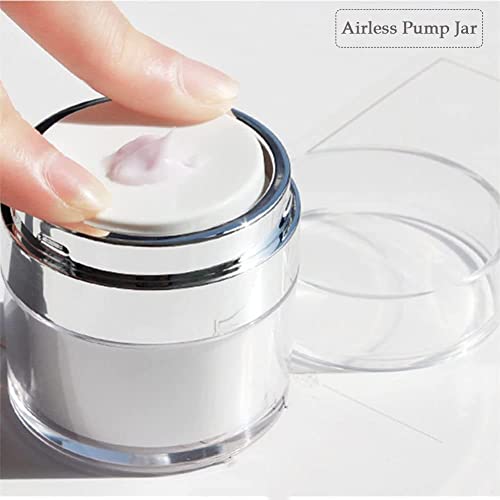 Cream Jar Vacuum Bottle, 30Ml Airless Pump Jar Bottles Portable Lotion Dispenser,Travel Containers For Lotions And Creams Leak Proof, Airless Pump Bottles For Toiletries Cosmetic Container(2Pcs) #TOP3
