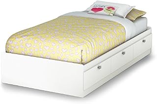 South Shore Spark Mates Bed with 3 Drawers, Twin 39-Inch, Pure White