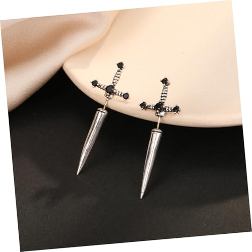 Boucles d'oreilles épée Gatuida en alliage argenté pour style rétro