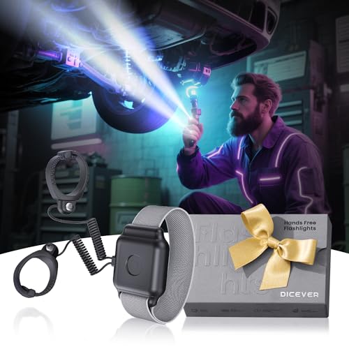 DICEVER Rechargeable LED Flashlights, Gifts for Him, Fathers Day Christmas Birthday Gifts for Men Boyfriend Husband, Cool Gafgets Hands Free Finger Lights for Camping Fishing Repairing