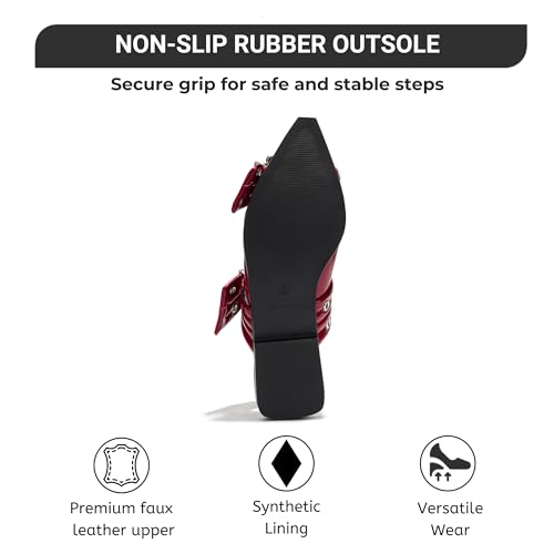 Image of Project Cloud Womens Flats - Memory Foam Flats Shoes for Women Footwear Non-Slip Rubber Sole Womens Sandals - Perfect Sandals for Women 2025 (Katharyn, Burgandy, 6)