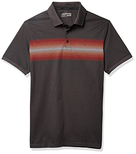 Image of Calvin Klein Men's Liquid Touch Polo Stripe with UV Protection