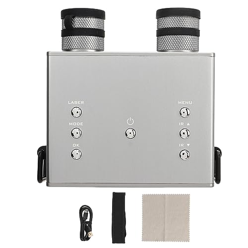 Binóculos de tela grande, zoom digital 8X 2600mah bateria binóculos noturnos 4K prata para caça