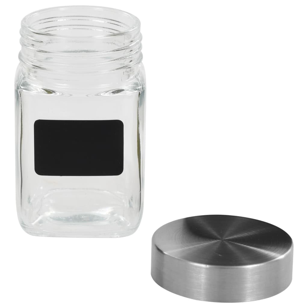 Vorratsgläser mit silbernem Deckel 300 ml, 12 Stück Marmeladengläser aus Glas mit Aufklebern, luftdicht verschließbar, stapelbar, zur Aufbewahrung von Keksen, Plätzchen