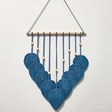 Photo Gallery juxdzishw blu,arazzo da parete in macramè, fatto a mano, decorazione da parete in macramè, con perle di legno e foglie verdi, arazzo da parete bohémien, per camera da letto Photo Gallery juxdzishw blu,arazzo da parete in macramè, fatto a mano, decorazione da parete in macramè, con perle di legno e foglie verdi, arazzo da parete bohémien, per camera da letto