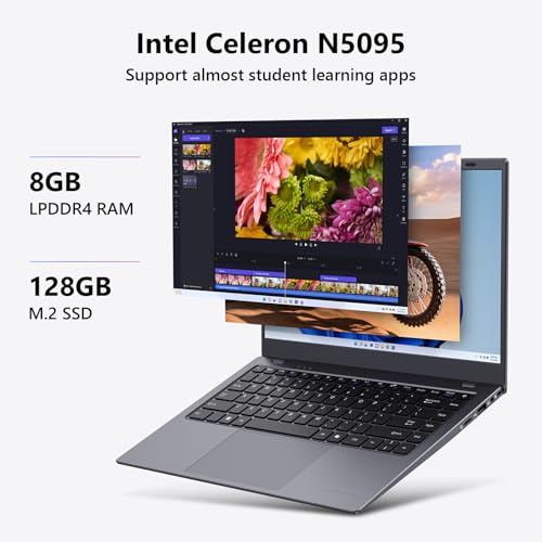 Coolby 14.1 inch Laptop, 8GB RAM/128GB SSD | Windows 11, HD Display, Intel N5095 Quad Core Notebook PC, Support 2.4G/5G Hz WiFi, BT - Image 3