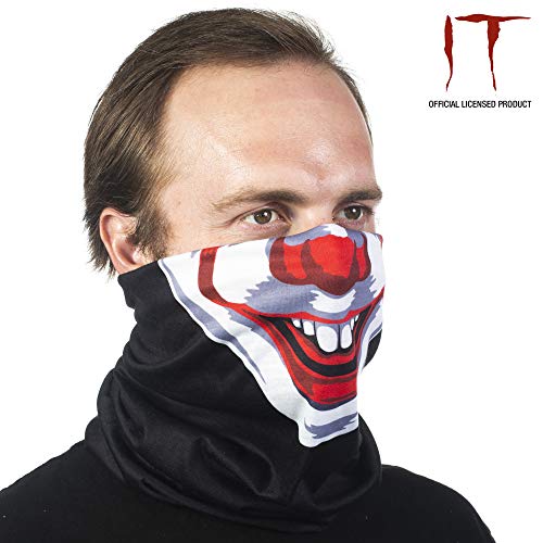 Concept One Warner Bros IT Pennywise Multi-Purpose Neck Gaiter Scarf Bandana, Black, One Size2