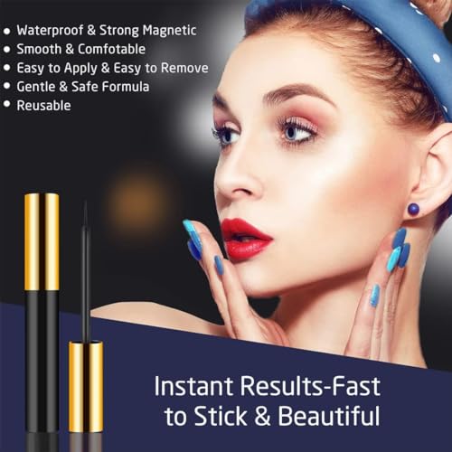 Insmart Magnetic Eyelashes With Magnetic Eyeliner Kit -10 Pairs Upgraded 3D 5D Magnetic Eyelashes Kit With Tweezers & 2 Tubes Of Magnetic Eyeliner thumb #2