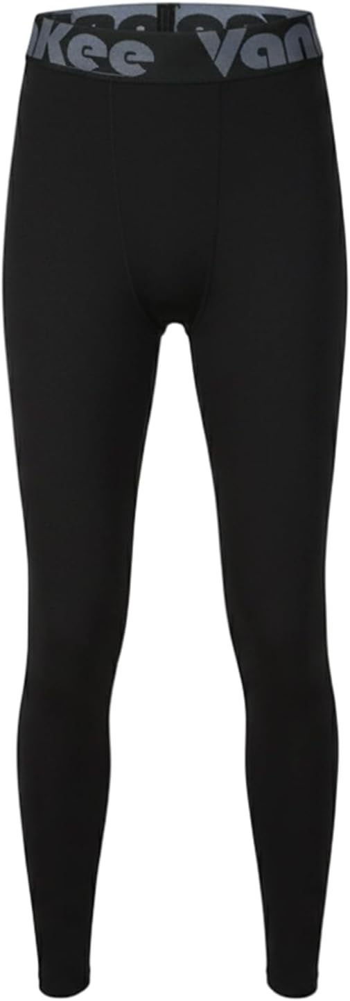 Youth Boy’s Compression Base Layer Pants Sports Quick Dry Breathable Leggings Moisture Wicking Childrens Tights Running Training Kids Trousers Athletic Bottoms for Football Basketball Cycling