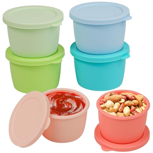 Webake SAUCE CONTAINER With Lids, Leakproof Condiment Container Fits In Bento Box cover