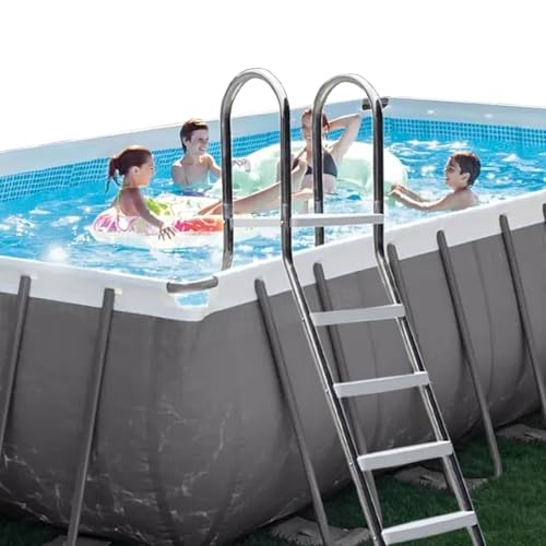 Escalera para piscina sobre suelo 4 peldaños acero inoxidable miniatura 2