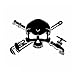 Plumber Skull Cross Wrenches Vinyl Decal Window Sticker Graphic Auto Wall Laptop, Die cut vinyl decal for windows, cars, trucks, tool boxes, laptops, MacBook - virtually any hard, smooth surface