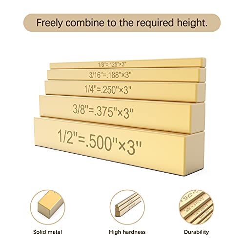 image for DMHAFFDS Brass Height Gauges Set, Saw Height Gauge-5 Piece Laser-engra