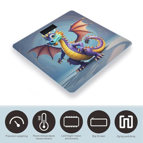 Báscula digital para baño con diseño de dragón miniatura 3