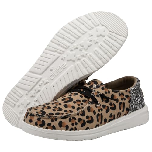 Image of HEYDUDE Women's Wendy Funk Cheetah Collage Size 7 | Womena€s Shoes | Womena€s Lace Up Loafers | Comfortable & Light-Weight