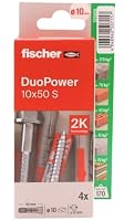 fischer Duopower 10 x 50 mm mit Schrauben, 4U, Wanddübel aus verschiedenen Materialien, geeignet zum Aufhängen von Fahrrädern, Bildern, Schränken, Fernsehern, Regalen, Möbeln. – Ansicht 1