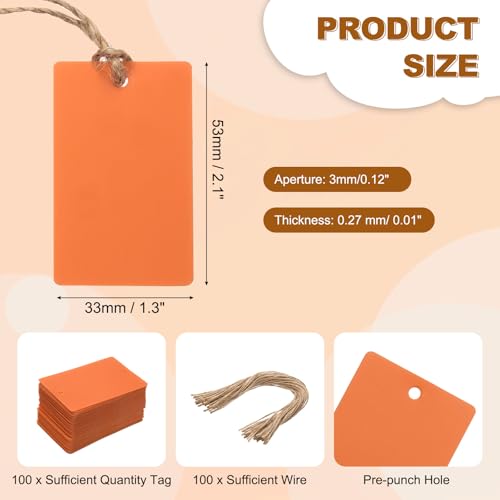 Étiquettes d'expédition vierges inscriptibles perforées orange 5,1x2,5 cm pour lot de marquage - 2