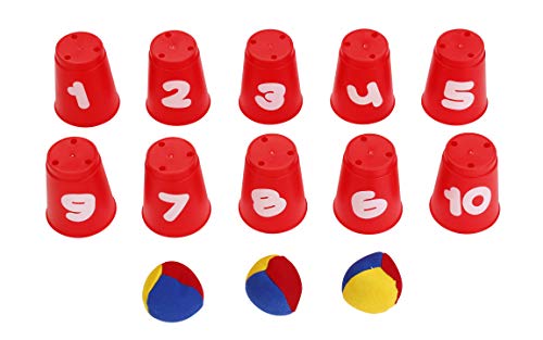 KNORRTOYS.COM Knorr Toys 56017 - Dosenwerfen Becher Wurfspiel inkl. 10 Becher aus Kunststoff und 3 Wurfbällen… – Bild 3