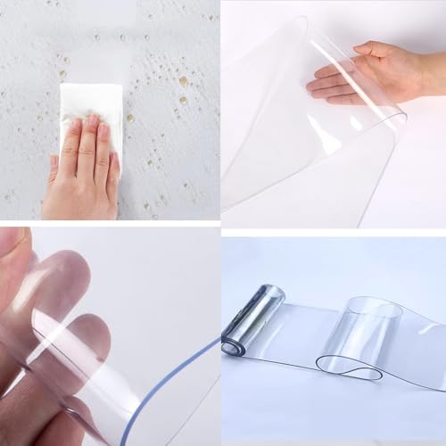 Rideau à lamelles en PVC transparent pour terrasse, fenêtre, garage, congélateur et glacière, stores verticaux, 165 x 230 cm, idéal pour entrepôts et efficacité énergétique