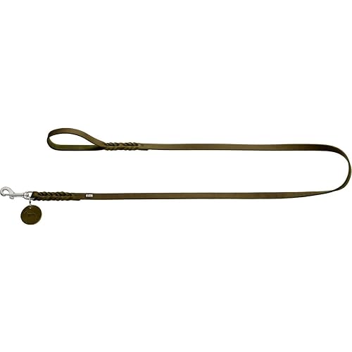 HUNTER Solid Education Correa para Perro de Piel Trenzada, Resistente, Suave, Correa de Mano, 1,1 x 110 cm