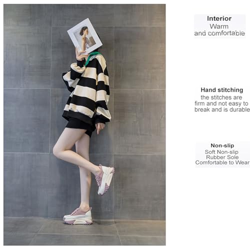 Women's Fashion Leather Hundred with Thick Bottom Sneakers Comfortable Non-Slip Height Increase Casual Platform Shoes4