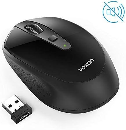 VOXON Silent Wireless Mouse 2.4G Mini Noiseless USB Optical Laptop PC Computer Cordless Mice With Power Saving (IPS) 18 Months Battery Life for Windows 2000/2003, XP, Vista, Win7/8/10