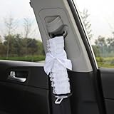 MINGZAIQIPEI Car Cute White Lace Style Auto Interior Accessories Four Seasons Universal Fit Most Car SUV (2PCS Shoulder Pad)