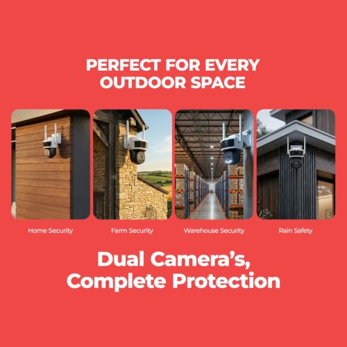 Image of Trueview 3MP WiFi Mini PT CCTV Camera (Pack of 2) | Outdoor Security Camera | 360 Pan Tilt | IP66 Weatherproof | All Time Color Night Vision | Human Detection | Two-Way Audio | Alexa