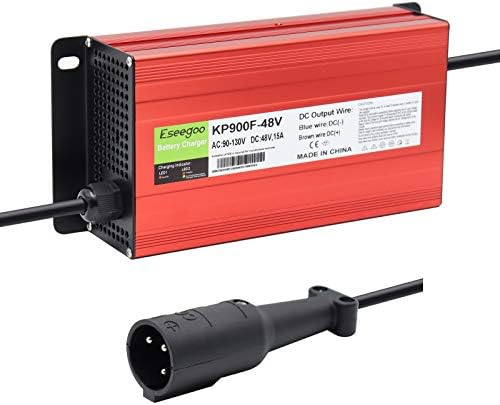 Eseegoo 15 AMP Compatible with Club Car Battery Charger for 48 Volt Golf Carts with 3 Pin Round Plug