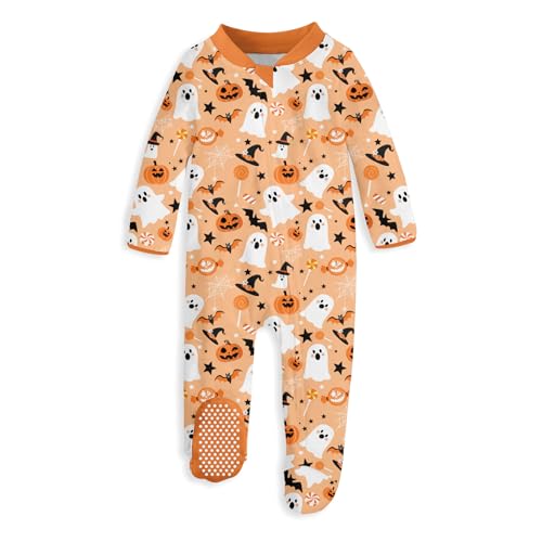 UNIFACO Baby Girls Boys Footed Pajamas One-Piece Sleeper Snug Fit Sleep and Play Zip Front Footie Romper 0-12 Month