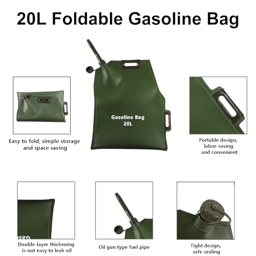 Medikaison 20L Portátil Dobrável Saco de Óleo Recipiente de Gasolina para Motocicleta Carro Ao Ar Li