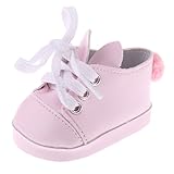 Paar von Niedlichen Kaninchen Ohr Lace Up Pom Ball Turnschuhe Schuhe für Puppen Kleidung Zubehör