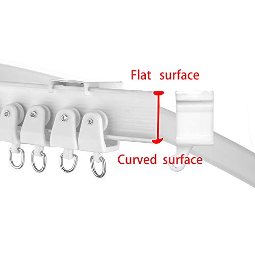 SuperMMarK 9.8 Feet Flexible Bendable Curtain Track Straight Curved Ceiling Track Set Top Side & Ceiling Mounting for L Shape U Shape Bay Windows Shower Curtains Room Divider