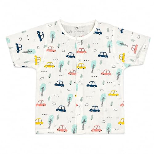 Image of Fabrify Organic Muslin Cotton Baby Top and Bottom Set, Sleepsuit Night Dress, Infant Toddler Clothing