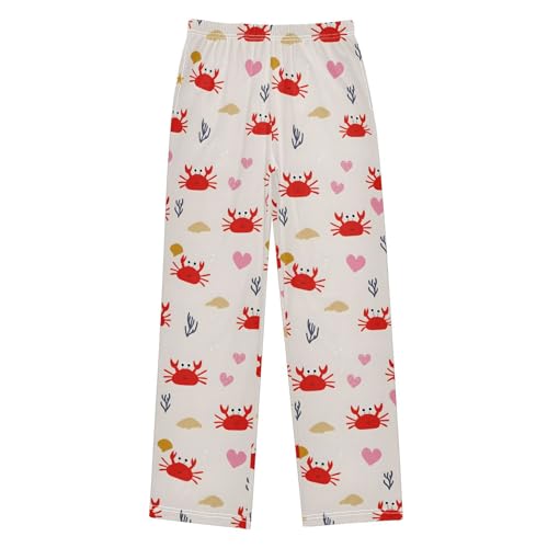 ALAZA Crab Lovely Heart Pajama Lounge Pants Long Sleep Pajama Bottoms with Pockets