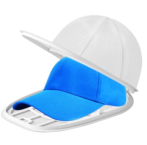 Eiito Hat Washer Cage, Hat Washer for Baseball Caps for Washing Machine or Dishwasher, Ball Cap Washers Frame for Flat and Curved Hats, Hats cage, Fit for Adult and Kids, 1 Pack White