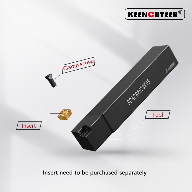 1pc SCACR0808 SCACR1010 SCACR1212 SCACR1616 SCACR2020 External Turning Tool CNC Cutter Bar SCACR SCACL Lathe Bar Turning Holder(SCACR2020K12)