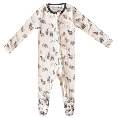 Image of Copper Pearl Baby Zip-Up Footie Pajamas - Soft Stretchy Sleep and Play Footies for Boys and Girls