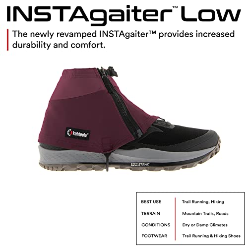 Kahtoola Instagaiter Low I Lightweight Gaiters For Hiking And Snow Shoe - Berry - Small/Medium #TOP1