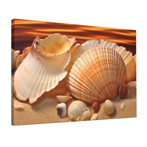 Toile murale colorée coquillages et sable pour illuminer un mur sombre