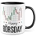 Tasse B&ouml;rse Geschenk Happy B&ouml;rsday, Kaffeetasse Finanzen Aktien Aktion&auml;r Dax Humor Witzig, Geschenkidee B&uuml;ro Arbeit Kaffee Office Becher Kollege Freund Familie Kaffee-Becher
