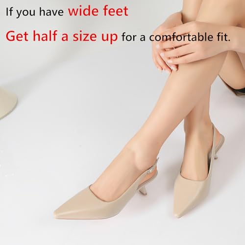 Image of RIBONGZ Sexy Slingback Pumps Elegant Dressy Heels for Women Closed Toe Pointy High Heels Wedding Bride Prom Party Evening Shoes