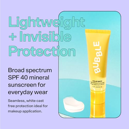 Bubble-Skincare-Solar-Mate-Mineral-Face-Sunscreen-Broad-Spectrum-SPF-40-Zinc-Oxide-Sunscreen-with-Blue-Light-Protection-Ginseng-Extract-Sheer-Lightweight-Coverage-With-No-White-Cast-50ml