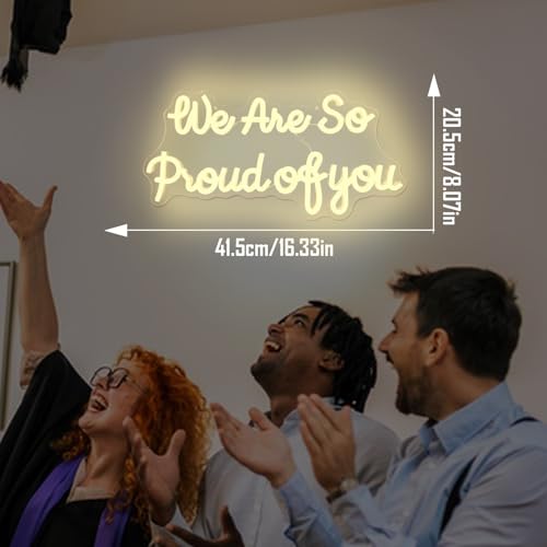 Image of We Are So Proud Of You Neon Sign Dimmable 2026 Graduation Decorations Led Wall Decor Graduation Party Light Up Sign Going Away Party Neon Lights Welcome Home Led Sign