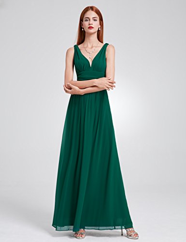 Image of Ever-Pretty Womens Empire Waist Sleeveless V Neck Wedding Party Dress 20 US Dark Green